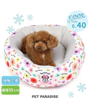  ディズニー ミニーマウス 花柄 丸型  クール カドラーベッド（55cm）