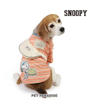  スヌーピー お揃いTシャツ マルチボーダー 《オレンジ》 中型犬 大型犬