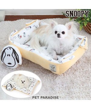  犬 ベッド おしゃれ スヌーピー ２ｗａｙ カドラーベッド (61×51cm) ワッフル