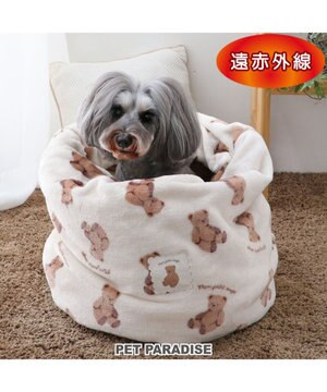  ペットパラダイス くまちゃん 遠赤外線 寝袋  筒型 M (42×70cm)