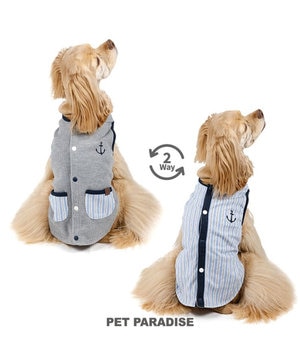  ペットパラダイス  やさしいベスト 《錨 刺繍》 背中開き 中型犬 大型犬