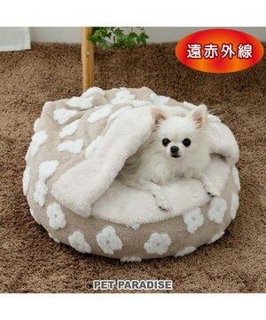  ペットパラダイス ボア寝袋 丸型 《お花柄》S 径50cm  超小型犬