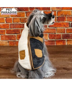  ペットパラダイス 切替 背開きジップアップ ベスト 《ブラック》 小型犬