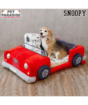  スヌーピー マイカーカドラー 《レッド》 92×60cm Ｌ 小型犬
