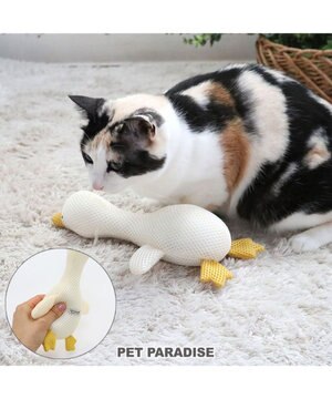  猫 歯磨き おもちゃ メッシュ あひる
