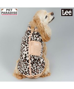  Lee レオパード柄 ボアベスト 《ベージュ》 中型犬 大型犬