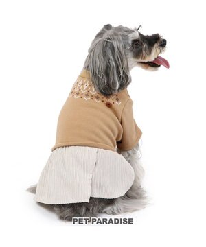  ノルディック柄 ワンピース《ブラウン》 小型犬