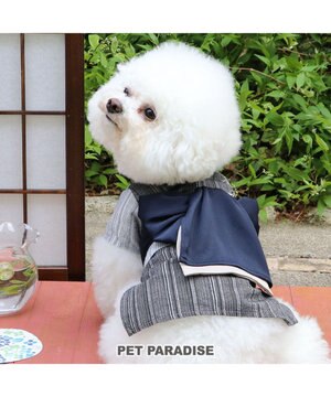  ペットパラダイス 黒白 浴衣 とんぼ刺繍 小型犬
