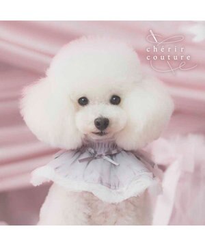  cherircouture ビッグリボン スタイ 《グレー》 小型犬