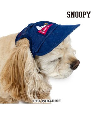  スヌーピー デニム風キャップ 中型犬 ＳＭ～Ｍ / L
