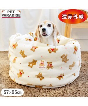  ペットパラダイス くまちゃん 筒型寝袋 《ほっこりくま柄》 Ｌ