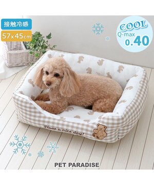  ペットパラダイス  クール 四角カドラー 《くまチェック柄》 中型犬