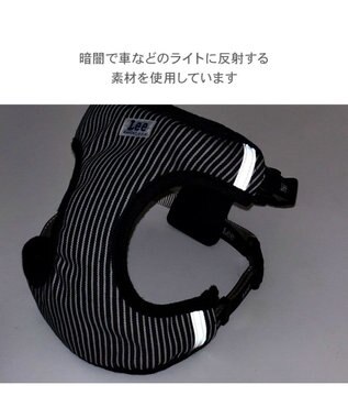 PET PARADISE Lee ヒッコリー ロゴ リュック付きハーネス  ３Ｓ 小型犬 ネイビー×ホワイト
