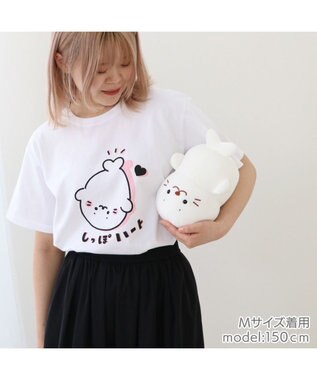 Mother garden しろたん Tシャツ 半袖 《しっぽハート》  ユニセックス 男女兼用 白~オフホワイト