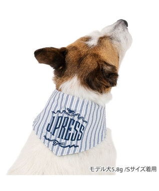 PET PARADISE J.PRESS クールバンダナ 《ストライプ柄》 小型犬 ライトブルー