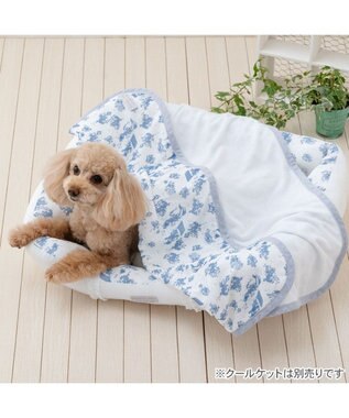 PET PARADISE ペットパラダイス クールカドラー 《トワルドジュイ柄》 四角型 Ｍ ホワイト×ブルー