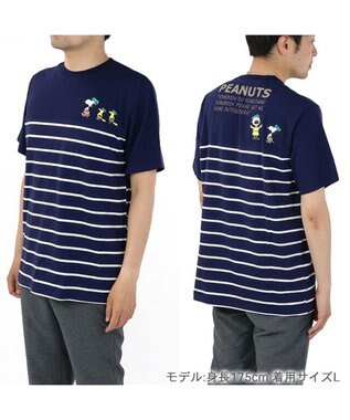 PET PARADISE お揃い Ｔシャツ オーナー用 スヌーピー 野球柄 ユニセックス ネイビー