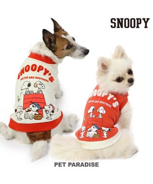 PET PARADISE スヌーピー 兄弟集合柄トレーナー 赤【小型犬】 レッド