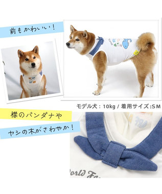 PET PARADISE 犬の服 春夏 ひんやり クール 接触冷感 虫よけ スヌーピー サメ柄タンクトップ 【中型犬】【大型犬】 青