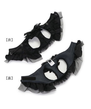 PET PARADISE cherircouture フリフリハーネス 《ブラック》 小型犬 ４Ｓ/３Ｓ ブラック