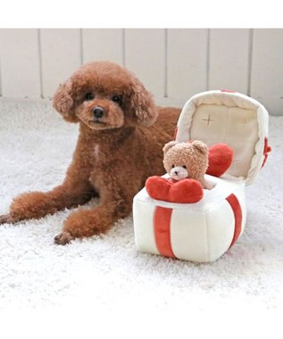 PET PARADISE ペットパラダイス プレゼント トイ ベージュ×レッド