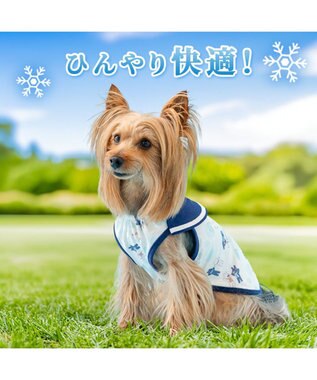 PET PARADISE リサとガスパール 接触冷感 タンクトップ 《マリン柄》 小型犬 ホワイト×ネイビー