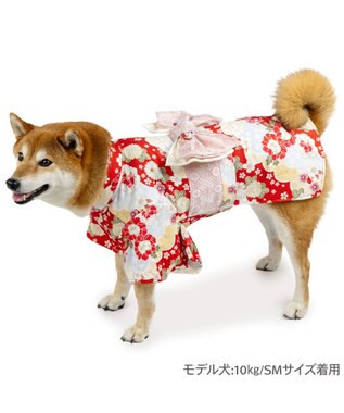 PET PARADISE ペットパラダイス 菊 牡丹 着物 中型犬 大型犬 レッド