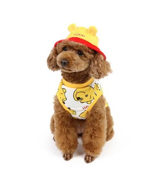 PET PARADISE ディズニー くまのプーさん バケットハット付き Tシャツ 小型犬 イエロー