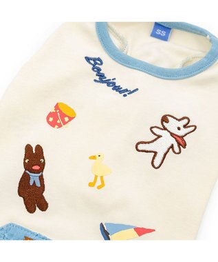 PET PARADISE リサとガスパール 刺繍 レース Ｔシャツ 小型犬 ブルー