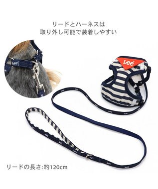 PET PARADISE Lee ハーネス＆リード 《ボーダー》 ＳＳ 小型犬 ネイビー
