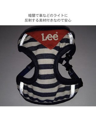 PET PARADISE Lee ハーネス＆リード 《ボーダー》 ＳＳ 小型犬 ネイビー