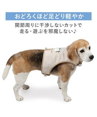 PET PARADISE リサとガスパール 保冷剤付き クール ハーネス 《シトラス柄》  ＳＭ 中型犬 ベージュ