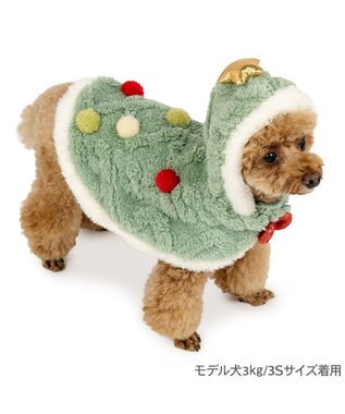 PET PARADISE ペットパラダイス ツリーポンチョ 2025 小型犬 グリーン