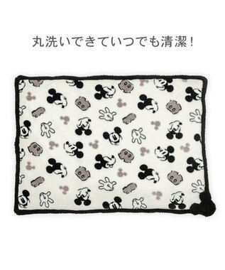 PET PARADISE ディズニー ミッキーマウス 白黒 遠赤外線 ボアマット ホワイト×ブラック