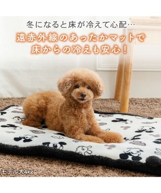 PET PARADISE ディズニー ミッキーマウス 白黒 遠赤外線 ボアマット ホワイト×ブラック