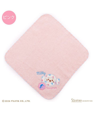 Mother garden しろたん ミルキー刺繍タオル 《ピンク》 Peko×しろたん