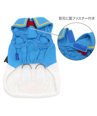 PET PARADISE ディズニー ドナルドダック 顔 ふわ トレーナー 小型犬 ブルー