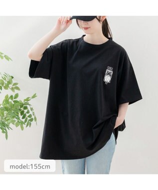 Mother garden しろたん ビッグTシャツ 半袖 《たのしい交差点》 ユニセックスフリーサイズ 黒色