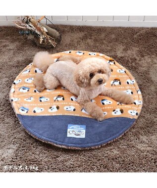 PET PARADISE スヌーピー 遠赤外線 ボアマット 《ブラザー柄》 丸型  (70cm) ブラザー柄