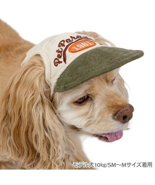 PET PARADISE ペットパラダイス コーデュロイ ロゴキャップ ＳＭ～Ｍ/Ｌ ベージュ×カーキ