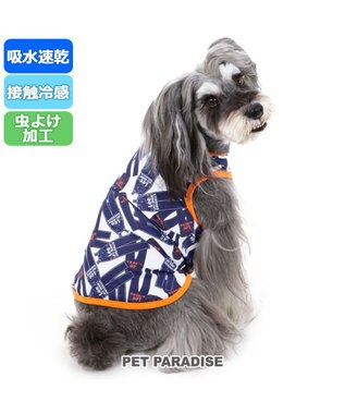 PET PARADISE 犬 夏服 ひんやり クール ペットパラダイス Ｌｅｅ クール 接触冷感 虫よけ ジーンズプリント タンクトップ 〔小型犬〕 超小型犬 小型犬 天竺 ひんやり 夏 涼感 冷却 吸水速乾 クールマックス