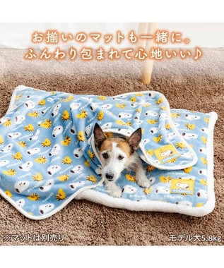PET PARADISE スヌーピー ブランケット 《コロン柄》 ブルー
