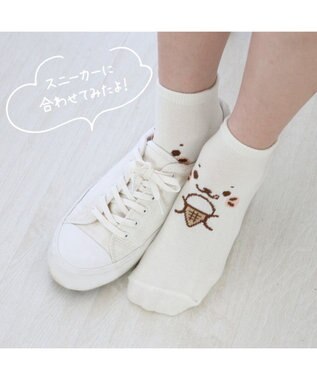 Mother garden しろたん スニーカー丈ソックス 3足セット 21～24cm 《顔ぼんアイス/お友達カラフル/お友達フェイス》 顔ぼんアイス/お友達カラフル/お友達フェイス