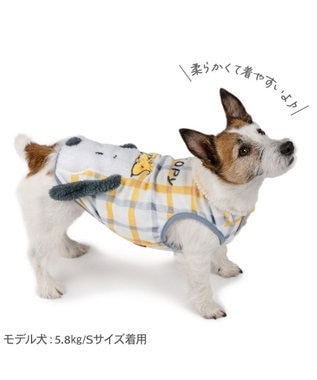 PET PARADISE スヌーピー サーモキープ タンクトップ 《ひょこっと柄》 超小型犬 小型犬 ホワイト×イエロー