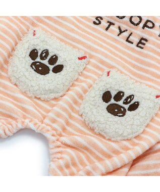 PET PARADISE スヌーピー サーモキープ  ロンパース 《フェイス柄》 小型犬 オレンジ