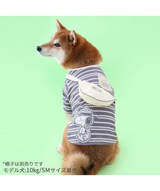PET PARADISE スヌーピー お揃いTシャツ マルチボーダー 《グレー》 中型犬 大型犬 グレー
