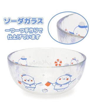 Mother garden しろたん ガラスボウル 《マリン柄》径12cm -