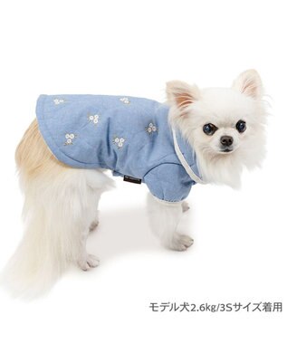 PET PARADISE ペットパラダイス キルトジャケット 《小花》 小型犬 ライトブルー