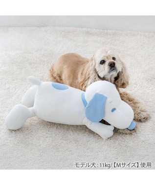PET PARADISE スヌーピー 冷やし枕クッション M ホワイト×ブルー