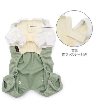 PET PARADISE ペットパラダイス ナチュラル パンツつなぎ 《小花 》 小型犬 グリーン